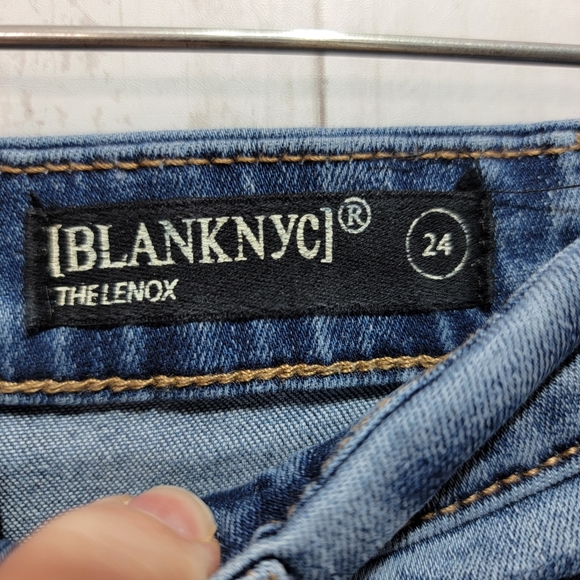 Blank NYC The Lenox Cut Off Denim Jeans Shorts Distressed High Rise Size 24. - Picture 4 of 6